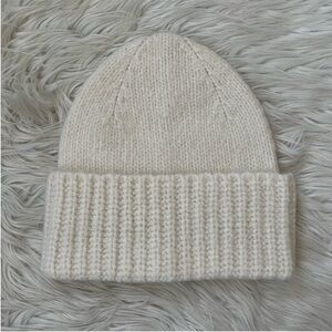{Madewell} Fuzzy Wide-Cuffed Beanie in Cream - Women's One Size - NWT